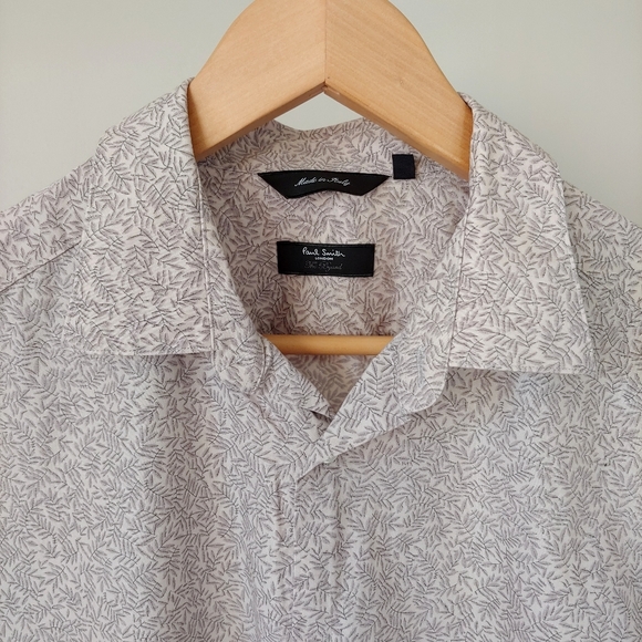 Paul Smith London Button Down Dress Shirt Size 16 1/2 Byard Trim Fit - Picture 5 of 16